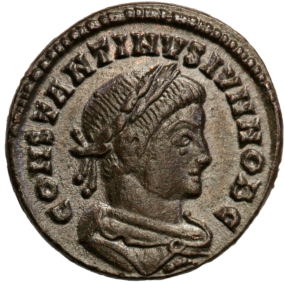 Cesarstwo Rzymskie, Konstancjusz II (324-361). Follis 324-325, Lugdunum